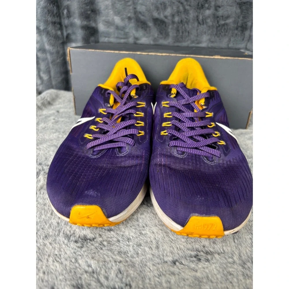 Nike Air Zoom Pegasus 39 LSU Tigers Purple Gold Running Shoe DR1968-500 Mens 8.5